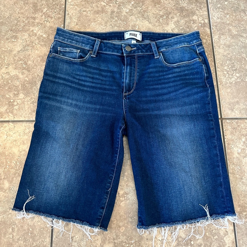 PAIGE Dark Blue Denim Shorts 32